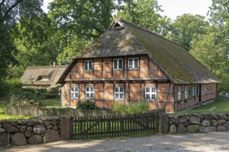 Heidemuseum Dat ole Huus, Low German hall house, Wilsede, Bispingen, Lüneburg Heath, Lower Saxony,