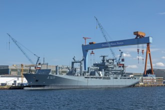 Task force supply ship class 702, A 1411, German Naval Yards, Kiel, Schleswig-Holstein, Germany,