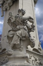 Figure of Temperance, Temperantia, at the four tubular fountain, 1733, Würzburg, Lower Franconia,