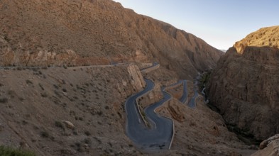 Mountain pass with serpentines, Gorges du Dades, Dades Gorge, Tamellalt, Morocco, Africa