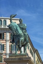 Equestrian statue of King Vittorio Emanuele III, Piazza Corvetto, Genoa, Italy, Europe