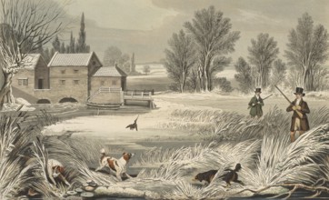 Snipe hunt, 1822, England, Historical, digitally restored reproduction from a 19th century