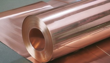 Metal, copper, copper sheet on rolls for further processing