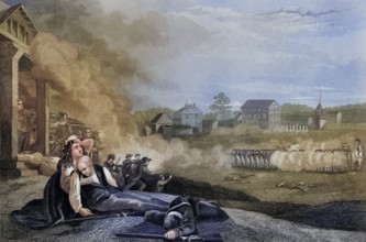 Battle of Lexington and Concord, e Massachusetts USA 1775, Historical, digitally restored