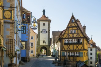 Medieval town, Rothenburg ob der Tauber, Romantic Road, Franconia, Bavaria, Germany, Europe