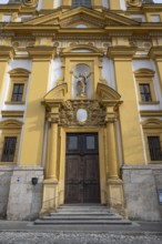 Baroque façade of the town church, Gustav-Adolf-Platz. 3, Kitzingen, Lower Franconia, Bavaria,