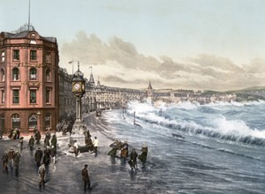 Douglas, Seepromenade, Sturmszene, Isle of Man / loch promenade, storm scene, Isle of Man,