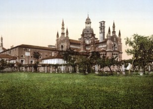 Certosa di Pavia, die Rückseite, Mailand, Italien, the back, Milan, Italy, Historic, digitally