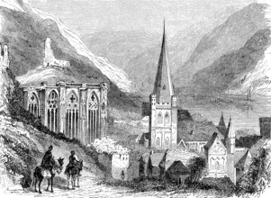 Bacharach am Rhein, Germany, in 1892, Historical, digital reproduction of an original from the 19th