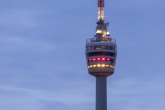 Stuttgart TV tower lights up in the national colours of black, red and gold for the 2024 European