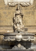 Fountain representing winter season at Quattro Canti, Palermo, Sicily, Italy, Europe