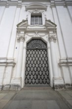 Side entrance door of Passau Cathedral, Passau, Lower Bavaria, Bavaria, Germany, Europe