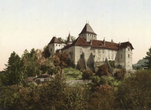 The Castello di Blonay, Château de Blonay, a medieval hilltop castle in the centre of the village