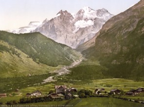 Kandersteg, Hotel Victoria und Blumlisalp, Berner Oberland, Schweiz, Historische, digital