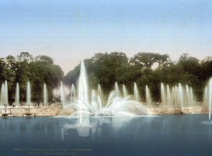 The Latone Basin, Bassin de Latone, Versailles, France, ca 1890, Historical, digitally restored