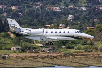 An Aeropartner Cessna 560XL Citation XLS Plus aircraft with the registration OK-BIZ at Corfu