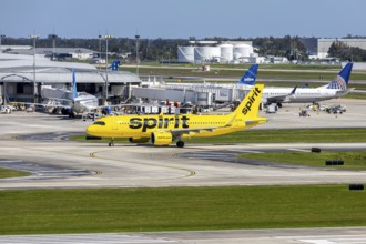 An Airbus A320neo aircraft of Spirit Airlines with the registration number N978NK at Tampa Airport,