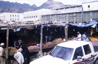 City of Aden, Yemen, 1998 Fruit and vegetable market, Asia