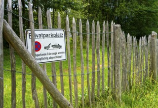 Wooden fence on a garden plot, Bavaria, Germany, Europe