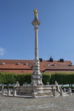 St Mary's Fountain with Marian Column, erected between 1777 and 1780, Residenzplatz, Eichstätt,