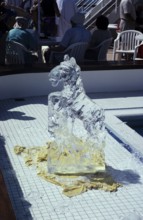 Carved ice sculpture of a horse