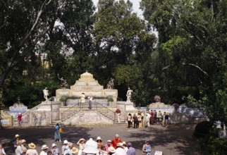 Gardens in the National Palace of Queluz, Sintra, near Lisbon, Portugal, Europe