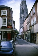 The Britannia Inn and the shops in Church Street, Boston, Lincolnshire, England 1966