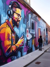 AI generated street art graffiti tour featuring immersive murals and interactive elements in