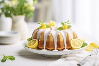 Lemon bundt cake. KI generiert, generiert, AI generated