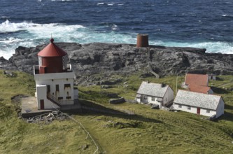 Lighthouse Runde fyr on the island Runde in Norway