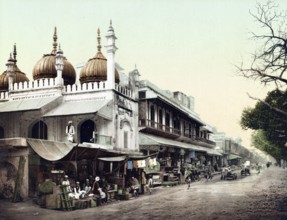 Chandee Chawk, Delhi, India, Historic, digitally restored reproduction from a 19th century