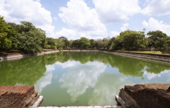 Historic Elephant Pond or Eth Pokuna in the Holy City of Anuradhapura, North Central Province, Sri