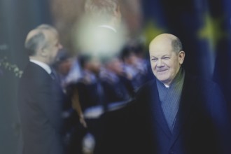 Olaf Scholz (SPD), Federal Chancellor, pictured during a meeting with Ferdinand Marcos Jr. (not