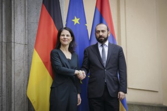 Trilateral meeting at Villa Borsig between Germany, Armenia and Azerbaijan. Annalena Bärbock