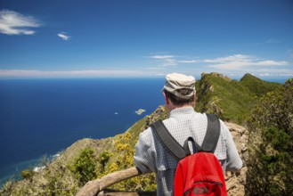 Panorama of Cabezo del Tejo, coast near Taganana, Anaga Mountains, Anaga, Tenerife, Northeast,