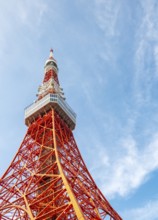 Low-angle view of Tokyo Tower, or Japan Radio Tower