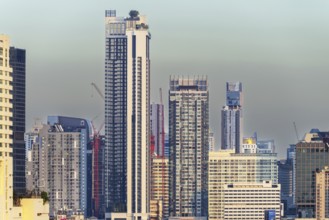 Panorama from Golden Mount, skyline of Bangkok, Thailand, Asia