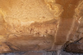 Depictions of people on a rock slab, petroglyphs, Twyfelfontein, Kunene, Namibia, Africa