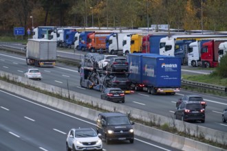 Rest area Ohligser Heide Ost, on the A3 motorway, direction Oberhausen, near Solingen, full truck