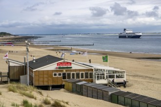 Beach restaurant, Strandpaviljoen De Zeeuwse Rivièra, on the North Sea beach near Zoutelande,