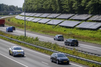 A58 motorway, photovoltaic systems were installed on the slopes to the side of the carriageway, use