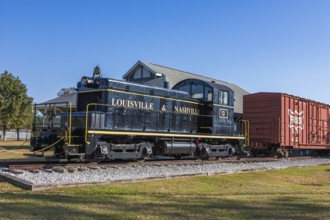 Louisville & Nashville (L&N) train locomotive outside the Foley Railroad Museum in Foley, Alabama,