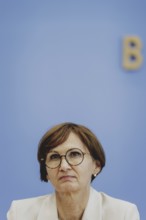 Bettina Stark-Watzinger (FDP), Federal Minister of Education and Research, at a press conference on