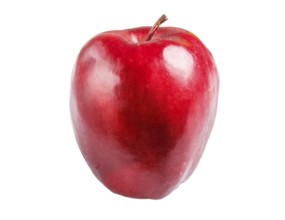 One red apple isolated on white background. closeup