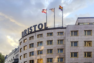 Luxury Hotel Bristol Berlin, flags flying on the roof. Berlin, Germany, Europe