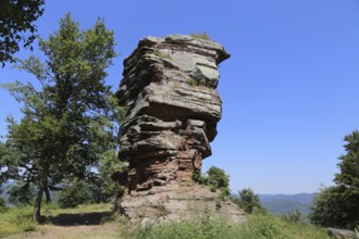 The ruins of Anebos Castle, medieval rock castle above Annweiler am Trifels, Rhineland-Palatinate