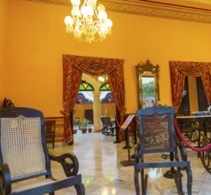 Interior of Spanish colonial house from 19th century, Centro Cultural Casa Numero 6, Campeche city,