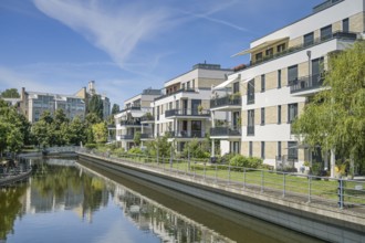 New buildings, Tegel harbour, Tegeler Insel, Tegel, Reinickendorf, Berlin, Germany, Europe