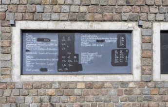 Price list for food and drinks in a garden restaurant, Berlin, Germany, Europe