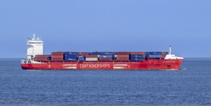 LNG-powered container ship, containership Containerships Aurora, sailing under the flag of Cyprus,